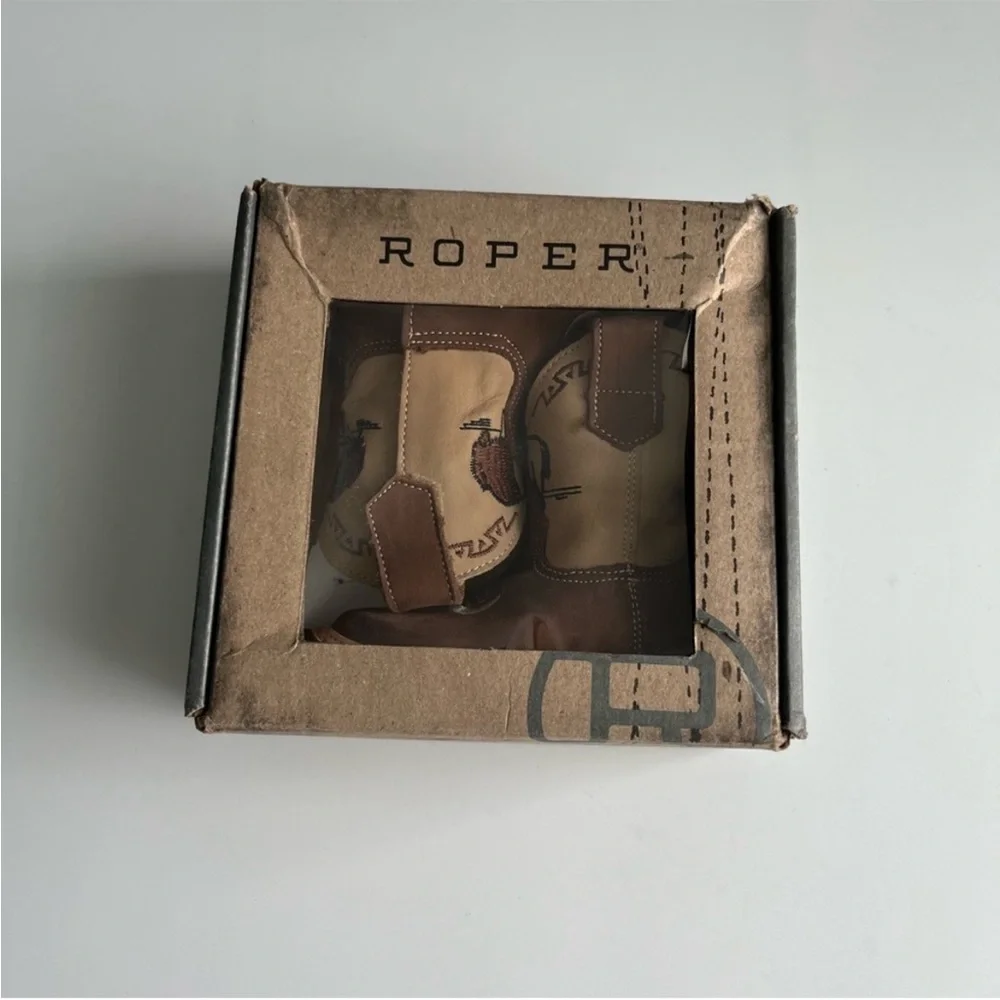 Roper Brown and Cream Kids Cowboy Boot
